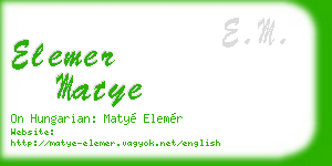 elemer matye business card