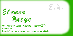 elemer matye business card